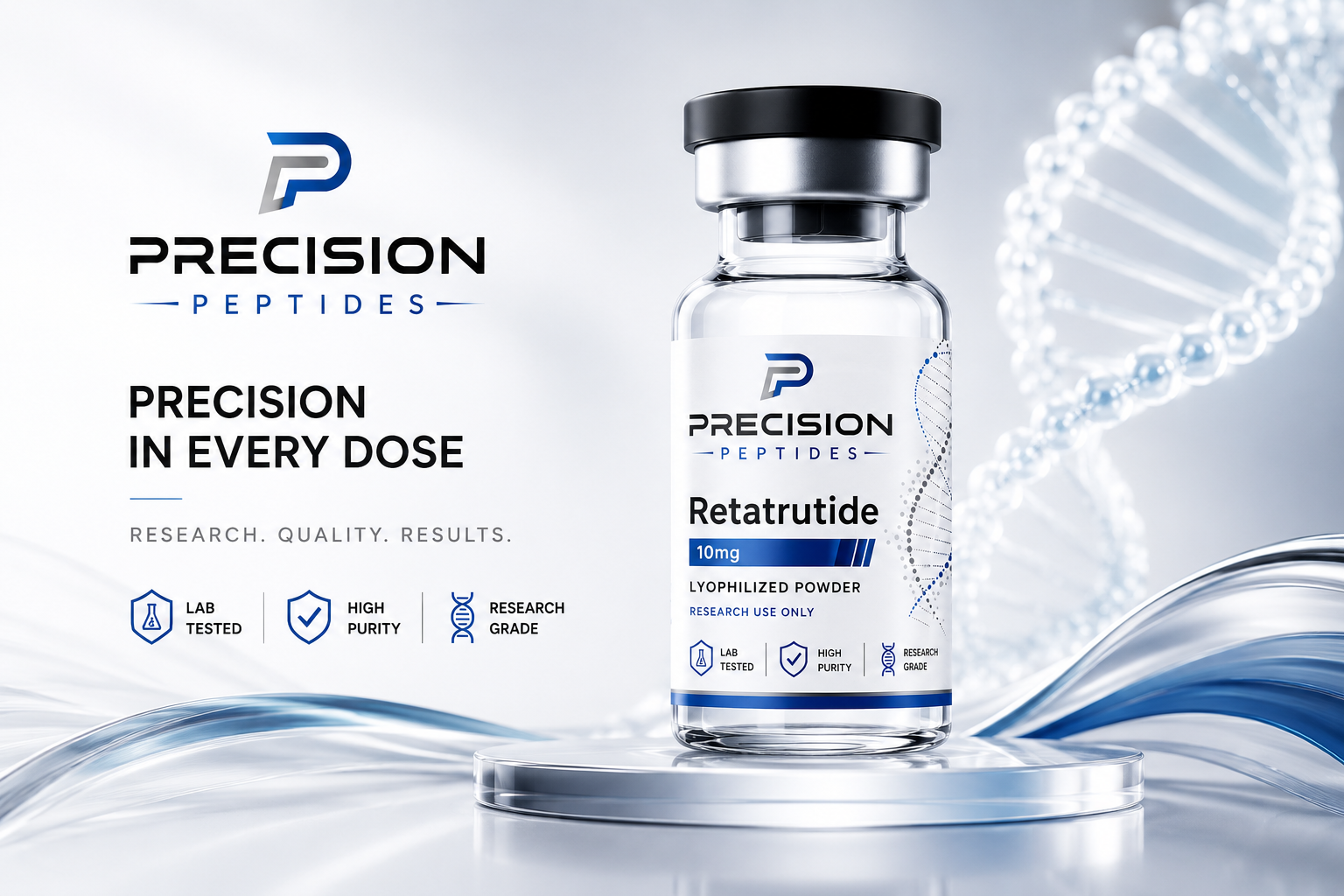 Precision Peptides Australia — Retatrutide, Tirzepatide, Semaglutide, BPC-157. 99%+ HPLC-MS verified, Genesis Labs-grade, same-day AU dispatch